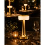 uygun Şarjlı Gold Mantar Masa Lambası Dimmer Ayarlı Kablosuz LED Lamba popüler