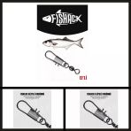Uyguna-Yakala 12 Adet Fishack Paslanmaz Klipsli Firdondu Fume No: 7-Rdn.045