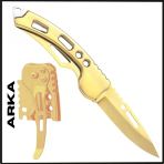 Uyguna-Yakala Gold Katlanır Cep Çakısı - Kemer Klipsli -Ak.640