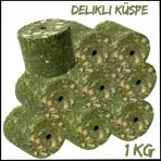 Uyguna-Yakala Yeşil - 1 Kg Paket Silindir - Sazan Yemi - Delikli Küspe - Mısır - Spe.151