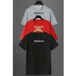 uyguntarz Brooklyn Baskılı Unisex Oversize 3'lü T-shirt Paketi