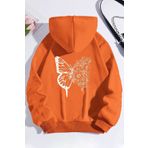 uyguntarz Unisex Drawing Butterflies Sırt Baskılı Sweatshirt