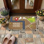 Uygur Home Hedefinize Ulaştınız Temalı Coco Görünümlü Dekoratif Dış Kapı Önü ve Iç Mekan Paspası - 45 x 70 cm - Kırmızı - Siyah