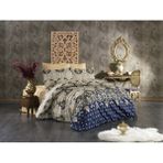 UYGURİYE Çift Kişilik Nevresim Takımı Yorgan Kılıfı %70 Pamuklu Nakışlı Desen+Lastikli Çarşaf+2 Yastık Kılıfı - 200 x 220 cm