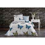 UYGURİYE Tek Kişilik Nevresim Takımı Yorgan Kılıfı %70 Pamuk Çiçekli Desen+ Lastikli Çarşaf+ Yastık Kılıfı - Sarı - 160 x 120 cm