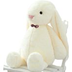 Uyku Arkadaşım Papyonlu Uzun Kulak Bunny Peluş Tavşan 65 Cm 001 beyaz
