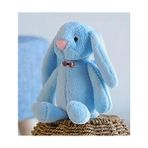 Uyku Arkadaşım Papyonlu Uzun Kulak Peluş Tavşan 65 cm Mavi - 01-Mavi