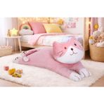 Uyku Arkadaşım Yumuşak Yatan Peluş Kedi Yastık (PEMBE)