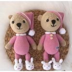 Uykucu Ayıcık Amigurumi Organik Oyuncak