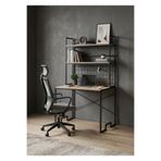 UYKULA Demonte Raflı Çalışma Masası 90x60 cm- Modern Bilgisayar Masası Kitaplıklı Metal Ayaklı Home Office Masa