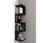 UYSAL FURNİTURE Zigzag Köşe Kitaplık Açık Raf Zigzag Siyah Black