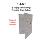 UYSAL Iş Sağlığı Ve Iş Güvenliği Tespit Öneri Defteri 3 Nüsha 25 Yaprak Numaralı (1 Adet)
