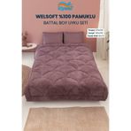UYSAL WELSOFT AKFİL MİDYE DESEN BATTAL BOY UYKU SETİ GÜL KURUSU 220x240