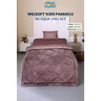 Uysal Yorgan Tek Kişilik Uyku Seti Welsoft Gül Kurusu Renkli Yorgan 155x215 cm Düz Desen