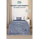 Uysal Yorgan Uysal Tek Kişilik Uyku Seti Welsoft Kumaş 155x215 cm Düz Desenli Antrasit Renkli