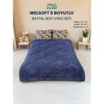 Uysal Yorgan Welsoft 5 Boyutlu Battal Boy Uyku Seti - Lacivert - Gri
