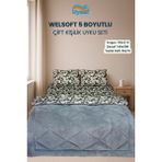 Uysal Yorgan Welsoft 5 Boyutlu Çift Kişilik Uyku Seti GRİ - Gri