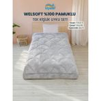 Uysal Yorgan Welsoft Akfil Midye Desen Tek Kişilik Uyku Seti GRİ - Gri