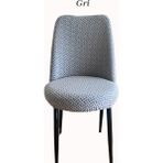 Uytm 1 Adet Jakarlı Oval Sandalye Kılıfı, Lastikli, Esnek Yıkanabilir Sandalye Örtüsü - 35 x 45 cm - Gri