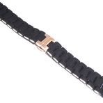 Uyumlu Emporio Armani Ar5905 23mm Siyah Silikon Kaplama Çelik Kordon