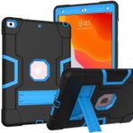 Uyumlu Tablet PC iPad 10,2 inç 2019/2020 / 2021 (7/8/9 Nesil) Ağır Hizmet Tipi Kılıf Darbeye Dayanıklı Kılıf WESB (Siyah Mavi)