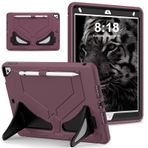 Uyumlu Tablet PC iPad 10,2 inç 2019/2020 / 2021 (7/8/9 Nesil) Ağır Hizmet Tipi Kılıf Darbeye Dayanıklı Kılıf WESHB (Koyu Kırmızı)