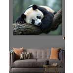 Uyuyan Dev Panda Dekoratif Kanvas - Mdf Ahşap Tablo