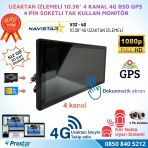 Uzaktan İzlemeli 10.36 İnç Dokunmatik 4 Kanal 4G Gps Bsd Kör Nokta Uyarı Sistemli Monitör