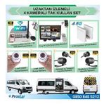 Uzaktan izlemeli 4 Kameralı Wifi 4G 1 TB Harddisk 7 inç Ekranlı Araç Kamera Seti