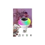 Uzaktan Kumandalı Gece Lambası Bluetooth Hoparlör Rgb Ampul Speaker Rgb Speaker Ampul - Beyaz