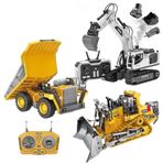 Uzaktan Kumandalı İş Makineleri Seti 3 Başlıklı Ekskavatör Buhar Atabilen, Kamyon ve Bulldozer Metal Başlıklı İş Makineleri Seti