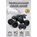 Uzaktan Kumandalı Işıklı 2.4GHz Bluetoothlu Telefon Kontrollü Arazi Temalı Oyuncak Yarış Arabası MAVİ
