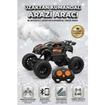 Uzaktan Kumandalı Işıklı 2.4GHz Bluetoothlu Telefon Kontrollü Arazi Temalı Oyuncak Yarış Arabası TURUNCU