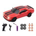 Uzaktan Kumandalı Işıklı Drift Arabası - Challenger Serisi, 4WD 2.4GHz Yüksek Hızlı Yarış Arabası, Kırmız