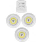 Uzaktan Kumandalı Pilli LED Spot Lamba Ampul 3'lü Set Yapışkanlı