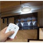 Uzaktan Kumandalı Pilli LED Spot Lamba Ampul 3'lü Set Yapışkanlı - Beyaz