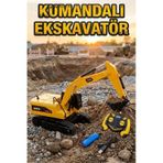 Uzaktan Kumandalı Şarjlı Kepçe - Metal Uçlu Işıklı Sesli Ekskavatör - Büyük Boy Oyuncak İş Makinesi Çok Renkli