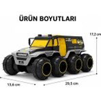 Uzaktan Kumandalı Suda Karada Gidebilen 8 Tekerli Amfibi Araba 25 cm - Siyah