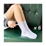 Uzarlar Çorap Kadın Fitilli Beyaz Soket Çorap 6 Çift Pamuk Polyester Örme Desenli Kolej Tenis - 36 - 40