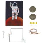 Uzay Astronot Fen Bilim Deneyi - Bakır Folyo Iletken Bant 5mm LED,CR2032 Pil Kağıt Devre Kit