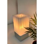 UZAY HOME DESIGN Bergama Glow Modern Masa Lambası, 14×14×29 cm, Sıcak Işık Dekoratif Ortam Aydınlatması, PLA+ Dalga Formlu Tasarım, Salon – Yatak Odası – Çalışma Masası