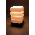 UZAY HOME DESIGN Pamukkale Traverten Işıltısı Dekoratif Masa Lambası – 3D Baskı LED Gece Lambası, USB ile Çalışan Modern Aydınlatma, 14×14×23 cm