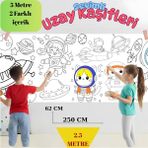 Uzay Kaşifleri Dinolar Iıı 2'li Paket 5 Metre Dev Boyama Kağıdı | Kırtasiye Doğal Oyun Hediye - Tekli