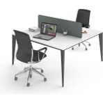Uzay Ofis Lotus 2 Kişilik 140 cm Beyaz Antrasit Çoklu Çalışma Masası