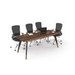 Uzay Ofis Royal Toplantı Masası - Barok - Siyah (180cm)