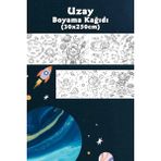Uzay Temalı Kendinden Yapışkanlı Dev Boyama Kağıdı 2,5 Metre Rulo Eğitici Aktivite
