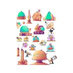 Uzay Temalı Sticker Set 12 Parça Telefon, Tablet, Defter, Laptop Sticker