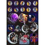 Uzay Ve Astronot Sticker Set 2 19 Parça Telefon, Tablet, Defter, Laptop Sticker