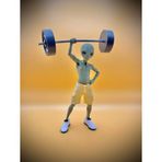 UZAYLI SERİ Weight Lifter Alien Figürü | Spor Yapan Uzaylı Biblo | Fitness Sevenler İçin İlginç Ofis Hediyesi ve Masa Aksesuarı Fitness ve Gym Temalı Komik Masaüstü Dekorasyonu