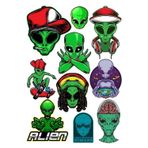 Uzaylı Sticker Set-2 10 Parça Telefon, Tablet, Defter, Laptop Sticker